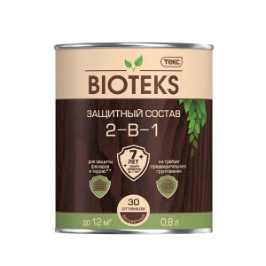 Антисептик Текс Bioteks 2-в-1 декоративный для дерева махагон 0,8 л