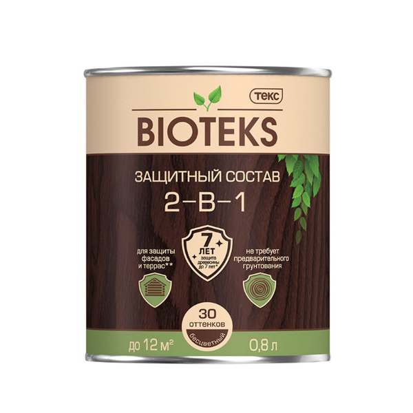 Антисептик Текс Bioteks 2-в-1 декоративный для дерева палисандр 0,8 л