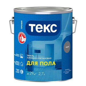 Эмаль Текс Профи для бетонных полов серая глянцевая 2.7 л