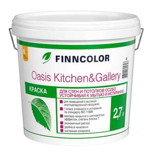 Краска Finncolor Oasis Kitchen&Gallery моющаяся матовая основа А 2.7 л