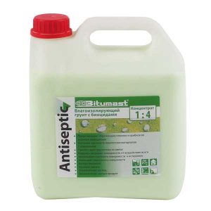 Влагоизолирующий грунт-концентрат 1:4 с биоцидами Bitumast Antiseptic 3 л